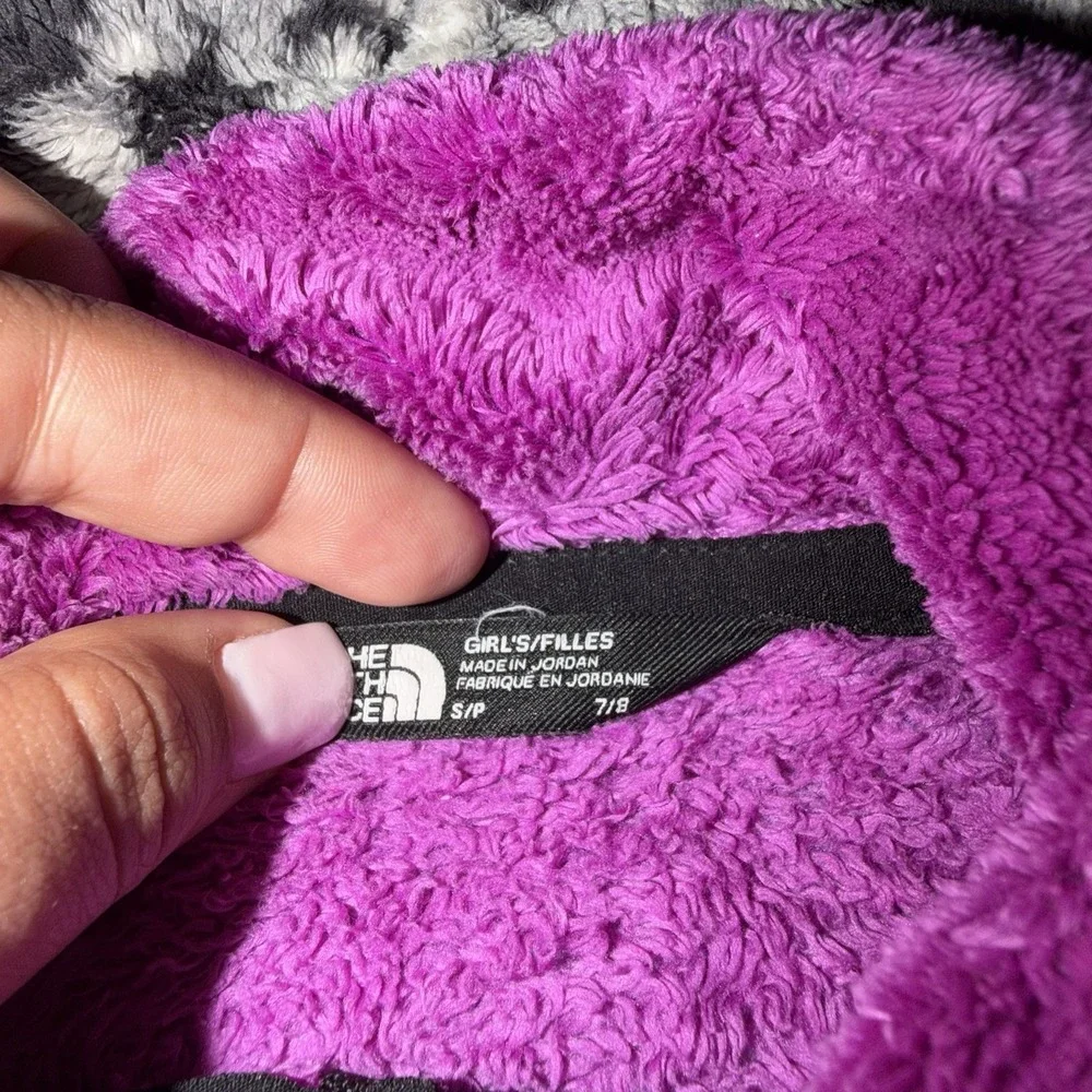 The North Face Girls Fleece Set (Purple) & (Black & Grey Pattern) Size 7 (Small)